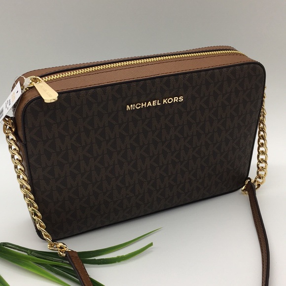 MICHAEL KORS LG EW CROSSBODY Bag Brown - Picture 1 of 8